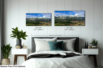 Breckenridge wall art, Breckenridge art, panoramic large picture of Breckenridge ski runs, Colorado wall art, Colorado ski town