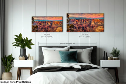 Grand Canyon Sunset Photography, Landscape Canvas Print, Travel Art, Wall decor, South Rim Desert, Arizona Park, Red Rocks