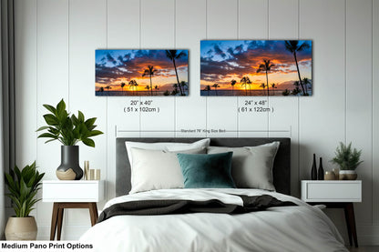 Maui Sunset Photo, Real Photo, Maui Print, Maui Wall Art, Maui Palms, Maui Photo, Maui Canvas Print, Maui Wall Decor, Hawaii Metal Print