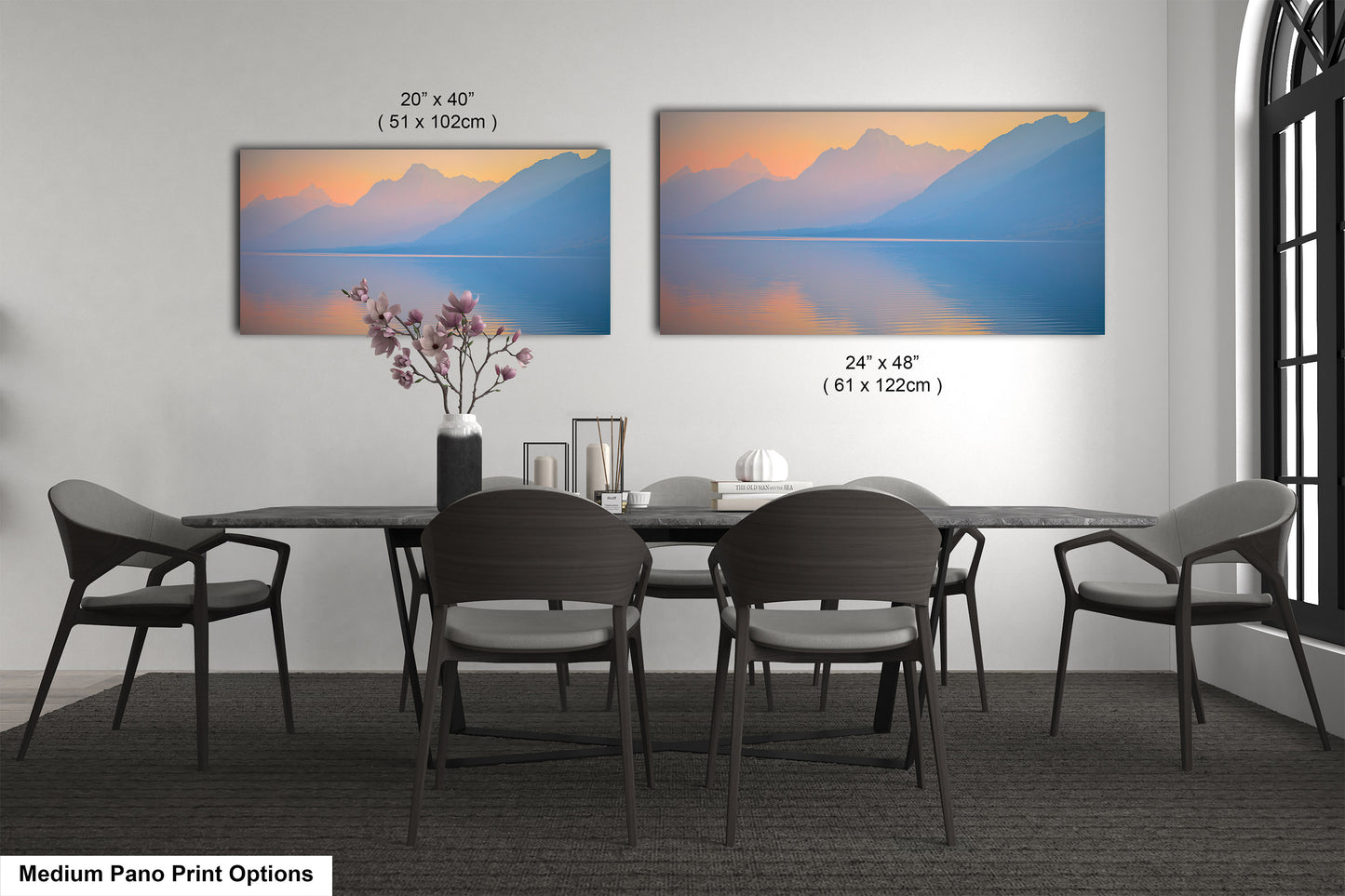 Grand Tetons in Mist at Jenny Lake - Serene Nature Landscape Art