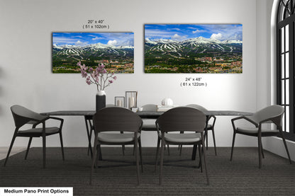 Breckenridge wall art, Breckenridge art, panoramic large picture of Breckenridge ski runs, Colorado wall art, Colorado ski town