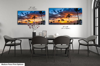Maui Sunset Photo, Real Photo, Maui Print, Maui Wall Art, Maui Palms, Maui Photo, Maui Canvas Print, Maui Wall Decor, Hawaii Metal Print