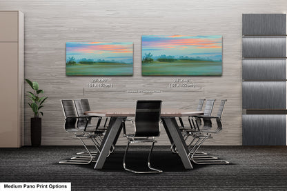 Misty Pastoral Scene, Pastel Colors at Sunrise, Misty Pasture