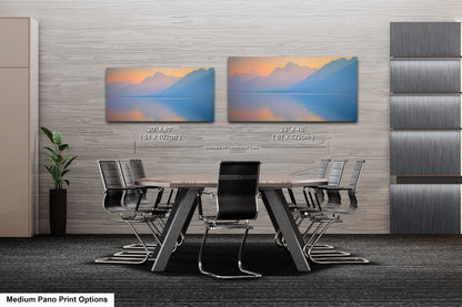 Grand Tetons in Mist at Jenny Lake - Serene Nature Landscape Art