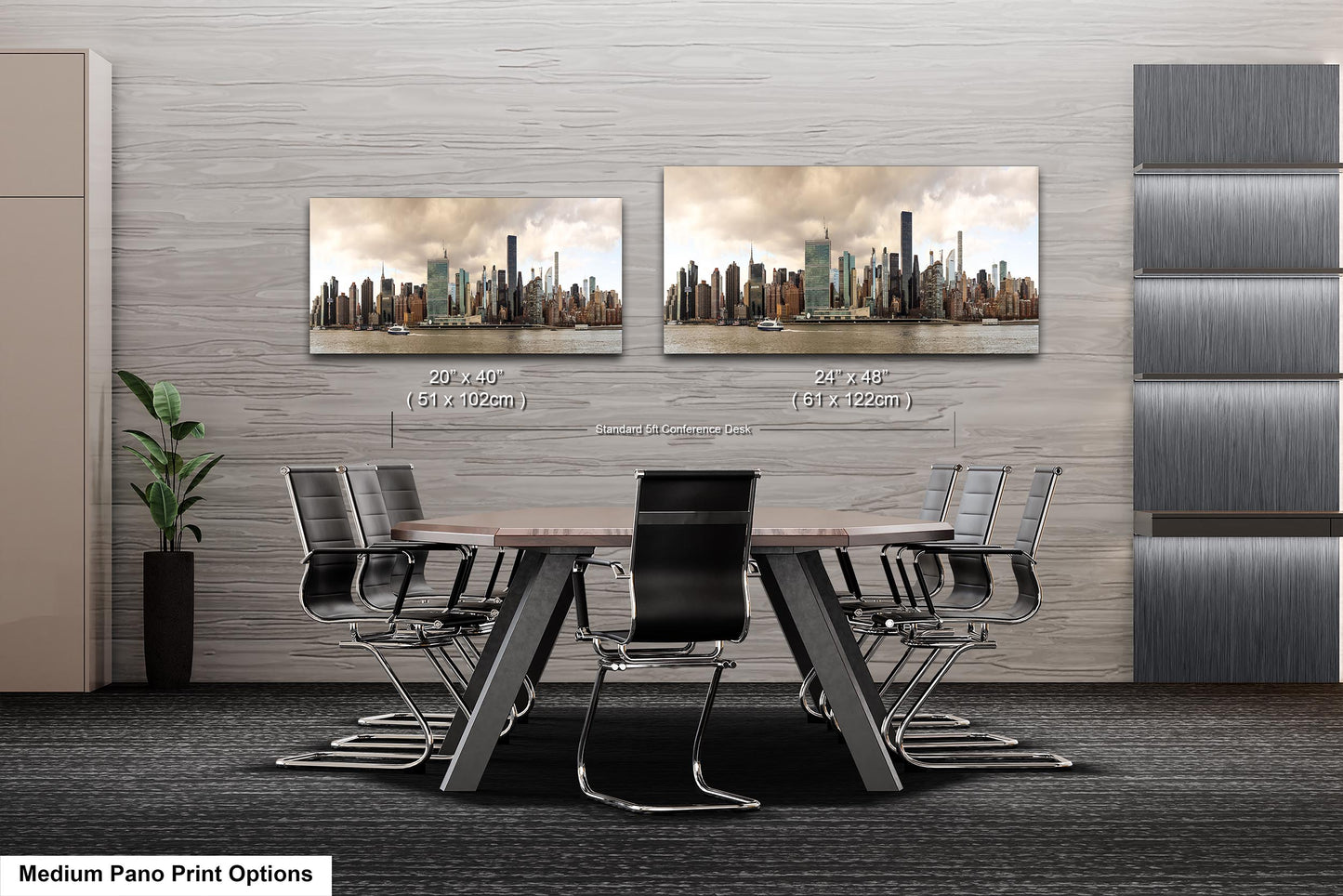 NYC skyline  east side metal print canvas print color photography daylight boat river  poster