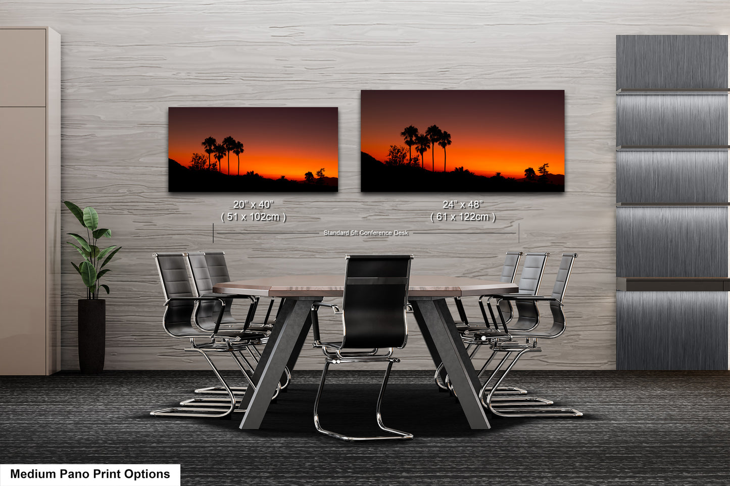 Santa Barbara Red Sunset on Canvas, Landscape Image, Canvas Print, Canvas Wall Art, Santa Barbara Night, Palm Trees Silhouette