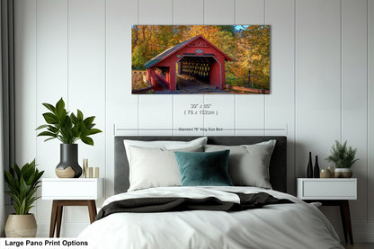 Creamery Covered Bridge Art Print - Brattleboro Vermont Scenic Decor
