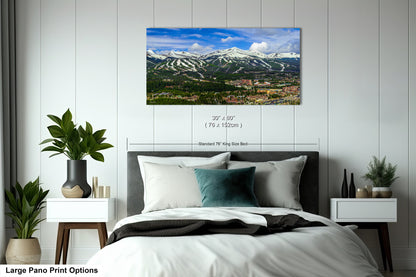 Breckenridge wall art, Breckenridge art, panoramic large picture of Breckenridge ski runs, Colorado wall art, Colorado ski town