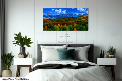 Colorado mountain decor, San Juan mountains in autumn, farmhouse decor, 3 piece wall art, fall colors, Colorado photography, mountains canvas art
