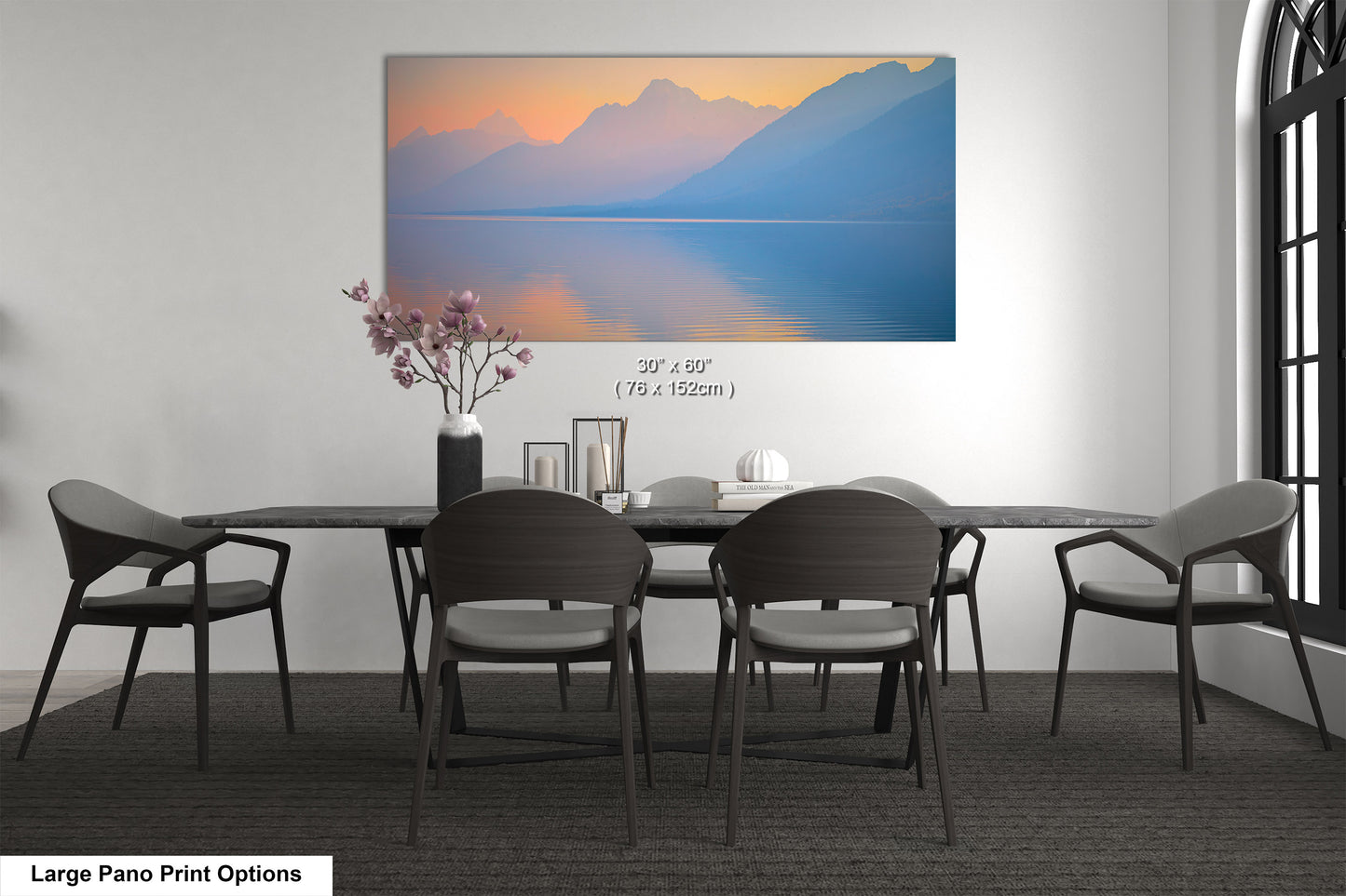 Grand Tetons in Mist at Jenny Lake - Serene Nature Landscape Art