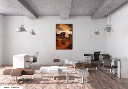 Monument Valley Art - Red Rocks Desert Landscape Sunset Print, Southwest Native Style Wall Decor Gift for Home