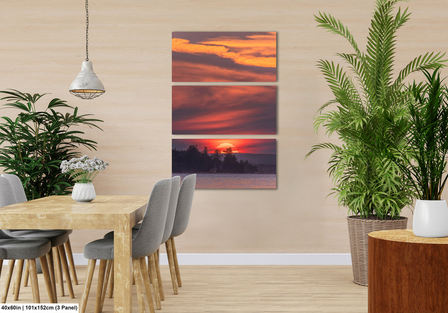 Sunset Sunrise Red Sun Clouds Dramatic Canvas Acrylic Brushed Metal Photo Print Spectacular Wall Art