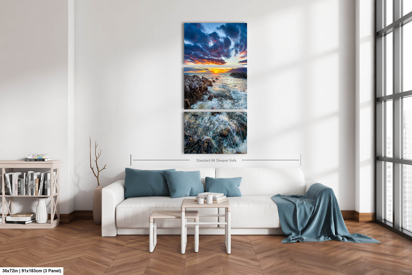 Vibrant Maui Sunset Photography Print – Dramatic Ocean Waves & Rocky Shoreline Wall Art