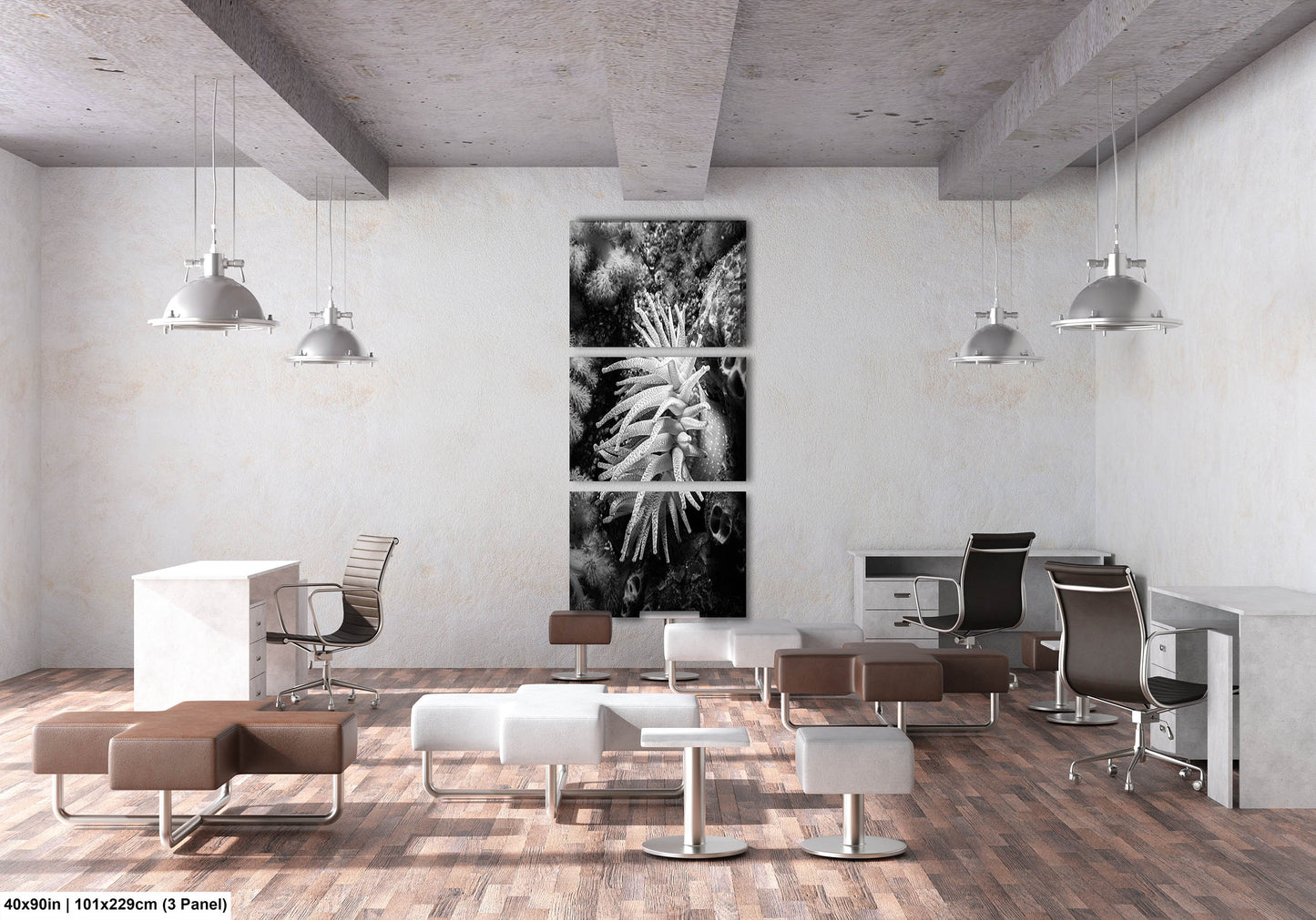 Sea Life Wall Art Sea Anemone Underwater Print in Black and White Ocean Lover Gift Coral Reef Art