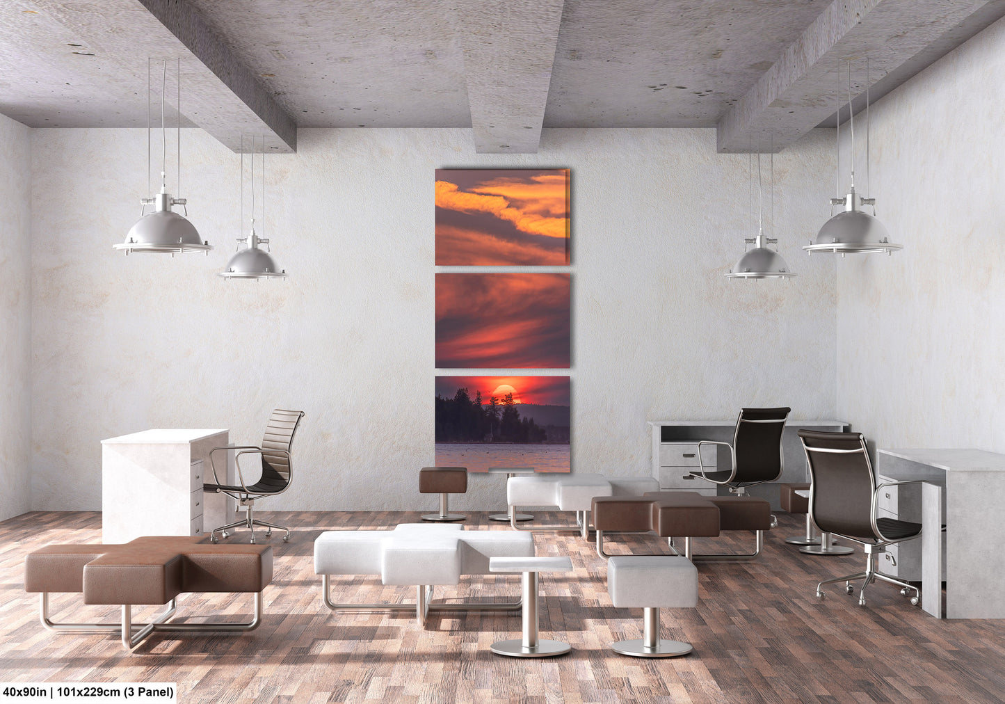 Sunset Sunrise Red Sun Clouds Dramatic Canvas Acrylic Brushed Metal Photo Print Spectacular Wall Art