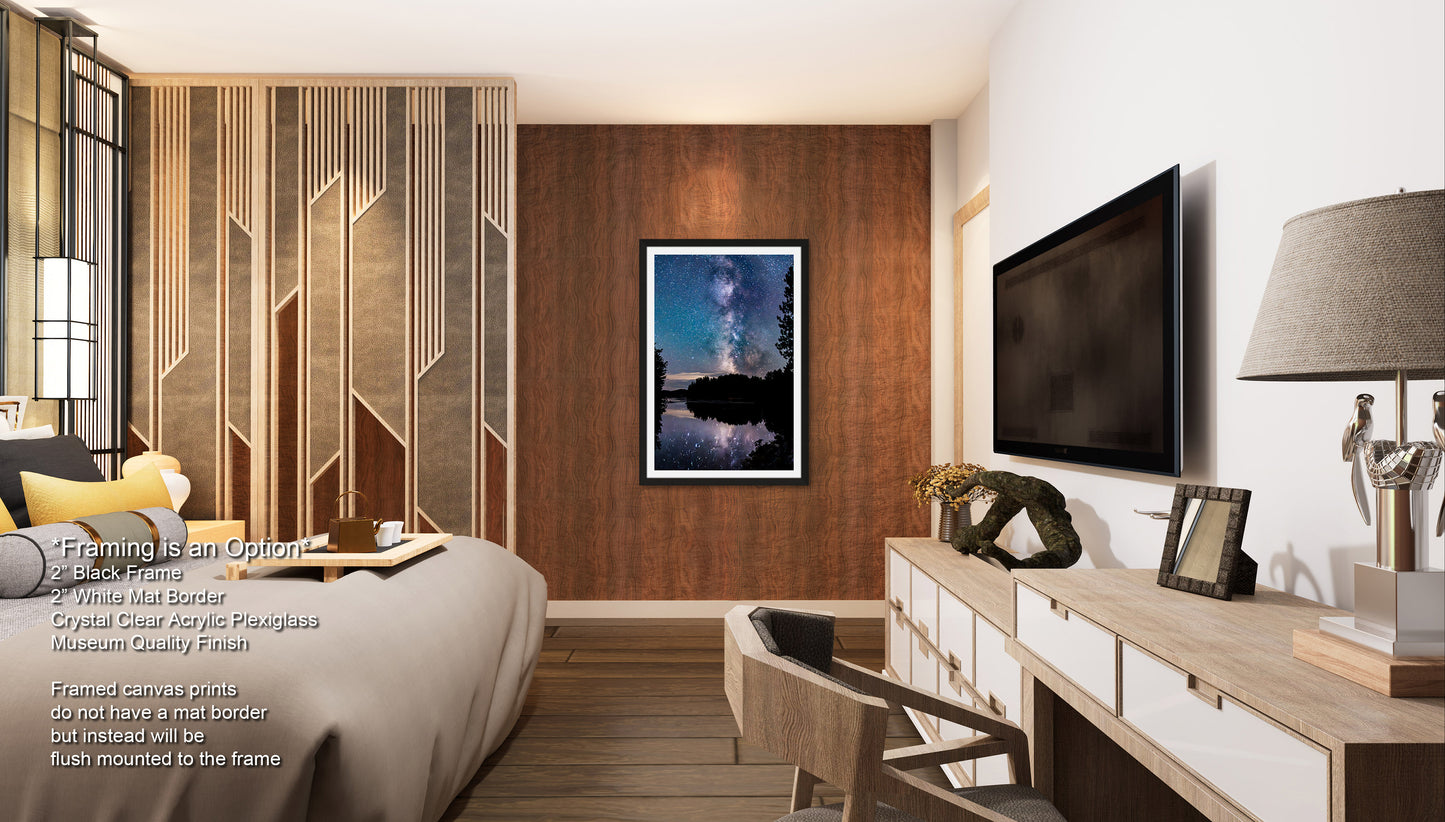 Milky Way Canvas Muskoka Fine Art Night Photo Northern Ontario Lake Reflection Print Sky Photo