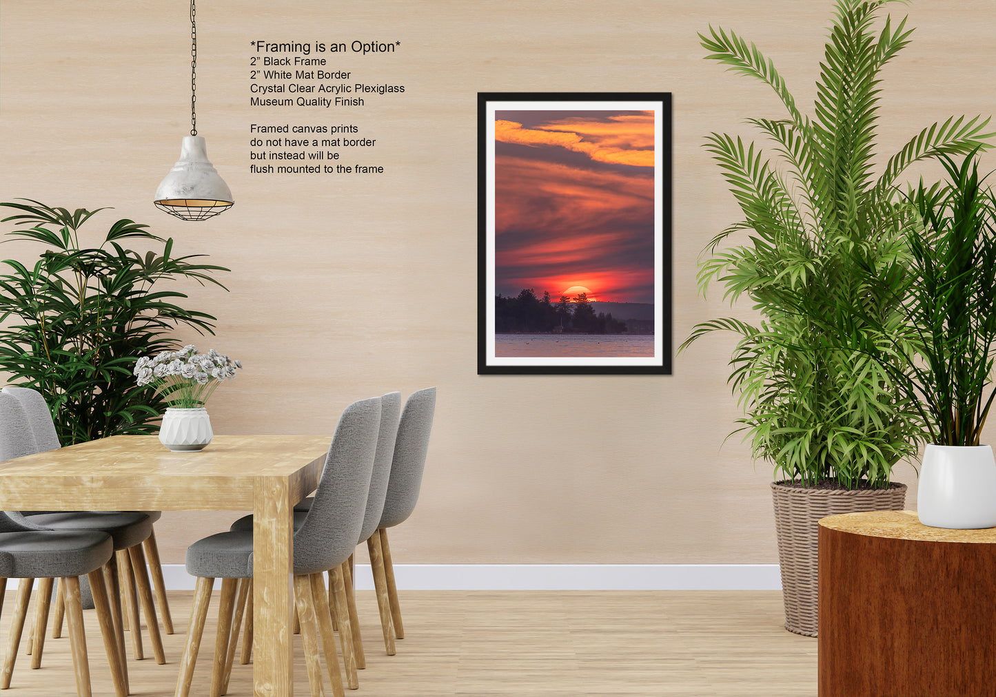 Sunset Sunrise Red Sun Clouds Dramatic Canvas Acrylic Brushed Metal Photo Print Spectacular Wall Art