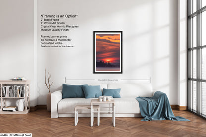 Sunset Sunrise Red Sun Clouds Dramatic Canvas Acrylic Brushed Metal Photo Print Spectacular Wall Art