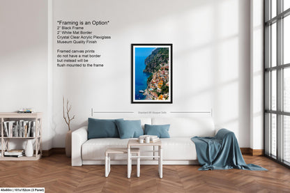 Positano Italy Canvas Print, Italy Photography, Amalfi Coast Photo, Photo Art, Positano Photography, Vertical Wall Art