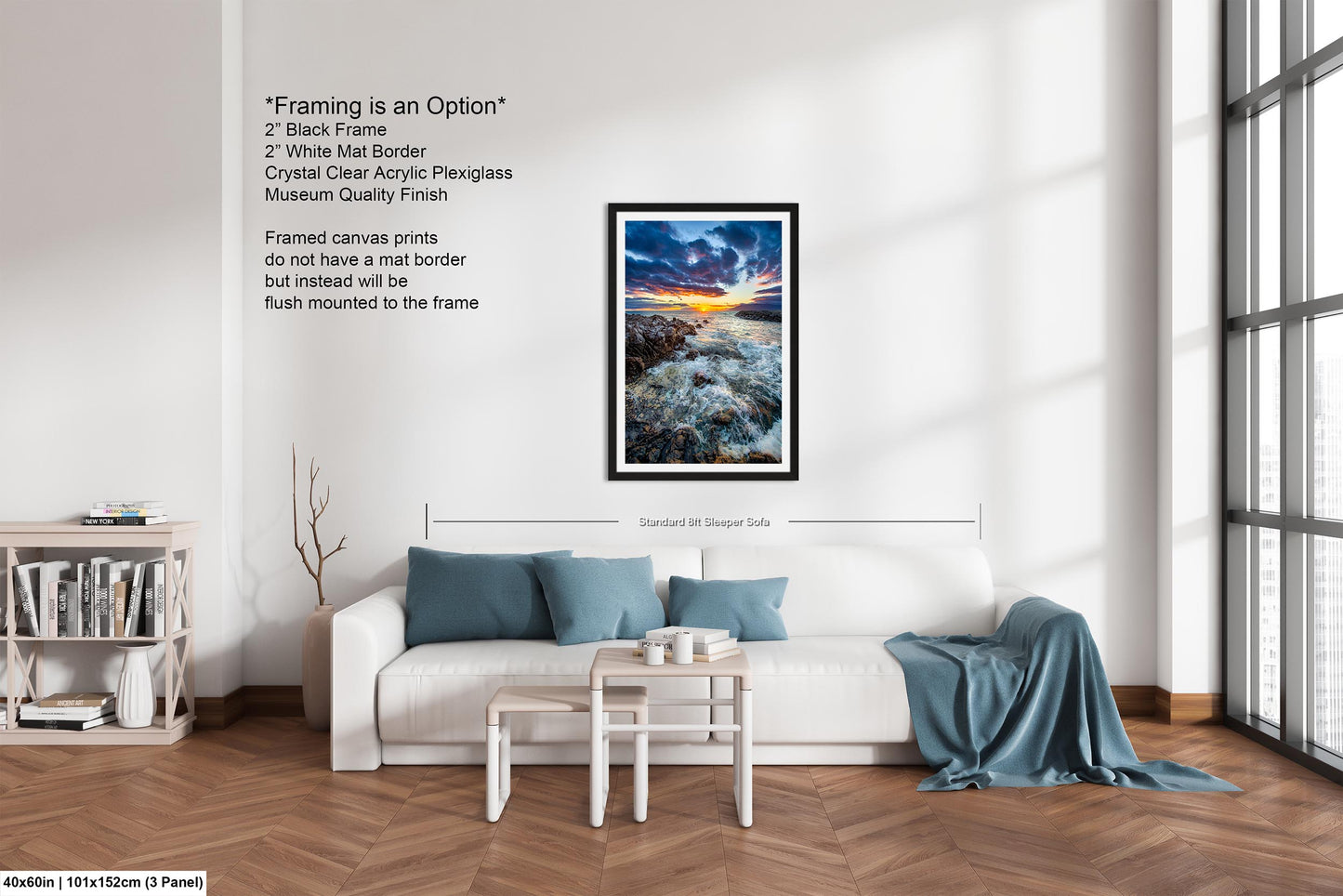Vibrant Maui Sunset Photography Print – Dramatic Ocean Waves & Rocky Shoreline Wall Art