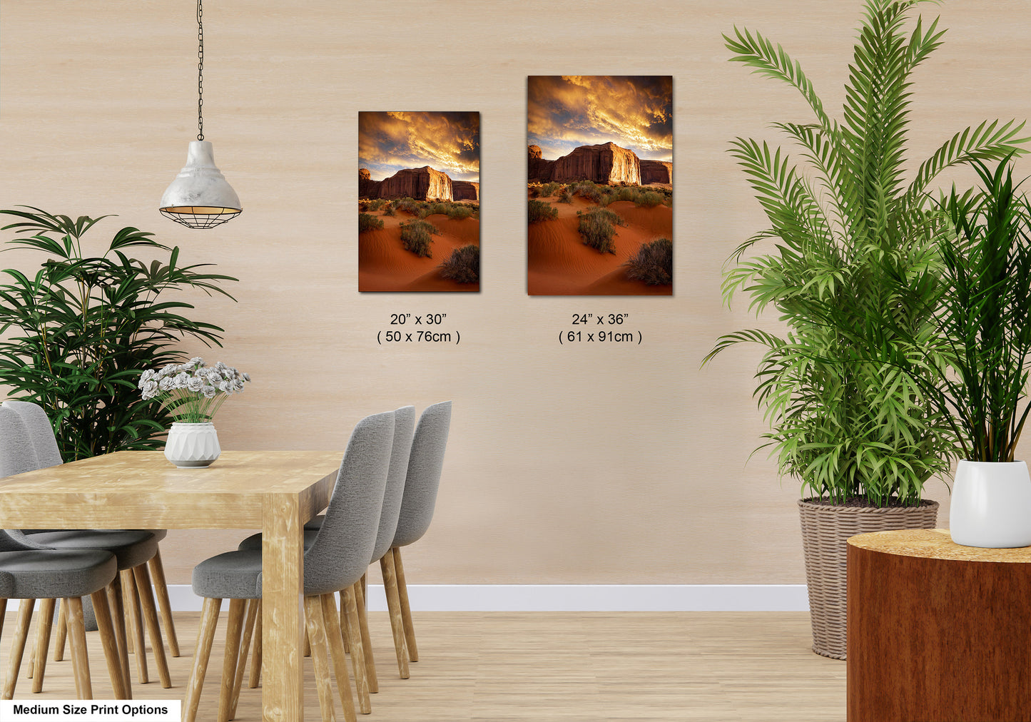 Monument Valley Art - Red Rocks Desert Landscape Sunset Print, Southwest Native Style Wall Decor Gift for Home