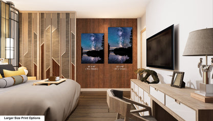 Milky Way Canvas Muskoka Fine Art Night Photo Northern Ontario Lake Reflection Print Sky Photo