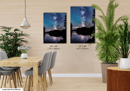 Milky Way Canvas Muskoka Fine Art Night Photo Northern Ontario Lake Reflection Print Sky Photo