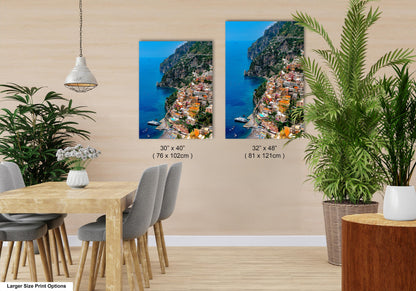 Positano Italy Canvas Print, Italy Photography, Amalfi Coast Photo, Photo Art, Positano Photography, Vertical Wall Art