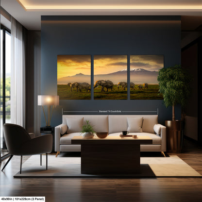 a living room filled with furniture and a painting on the wall