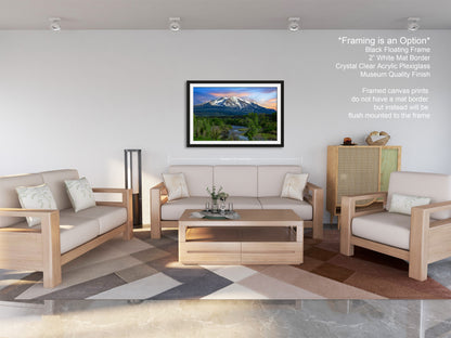 a living room filled with furniture and a painting on the wall
