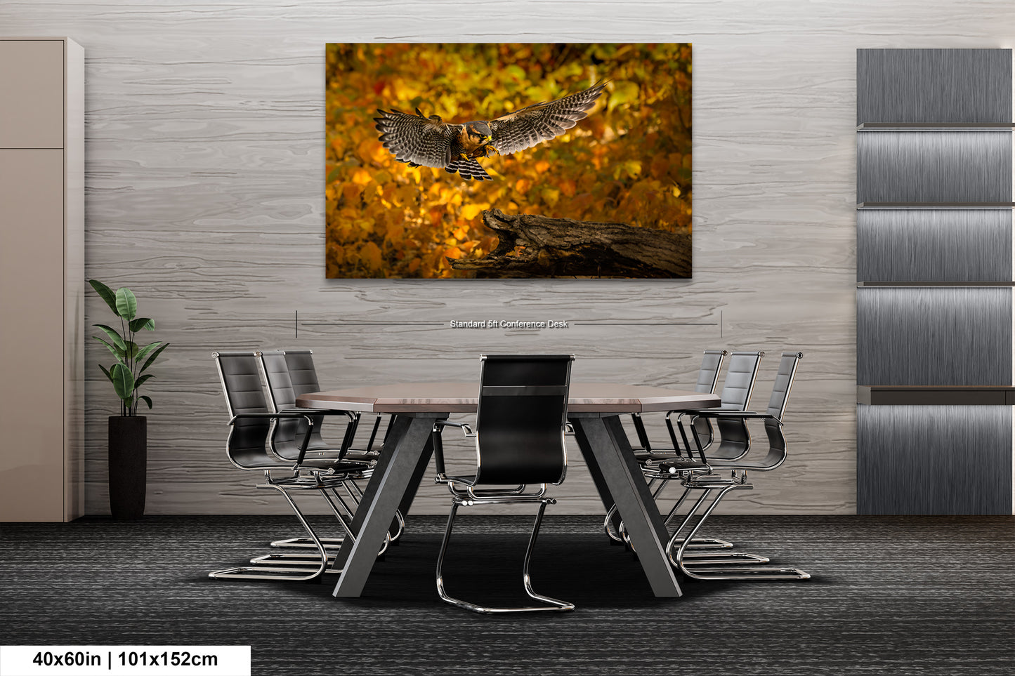a picture of a bird flying over a table