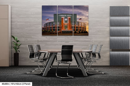a table with chairs and a clock on it