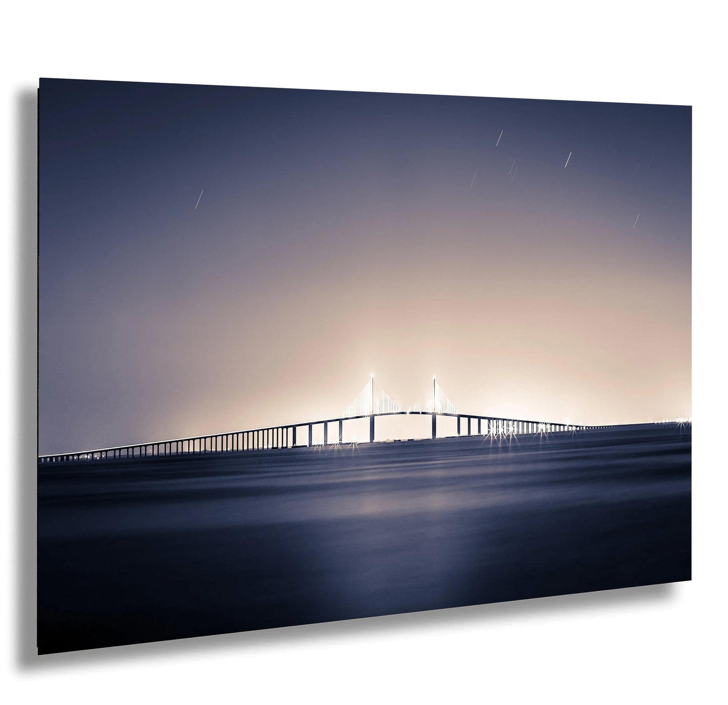 a long bridge over a large body of water