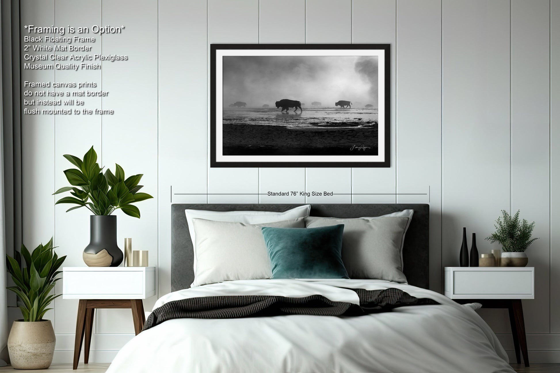 a black and white photo of a bed in a bedroom