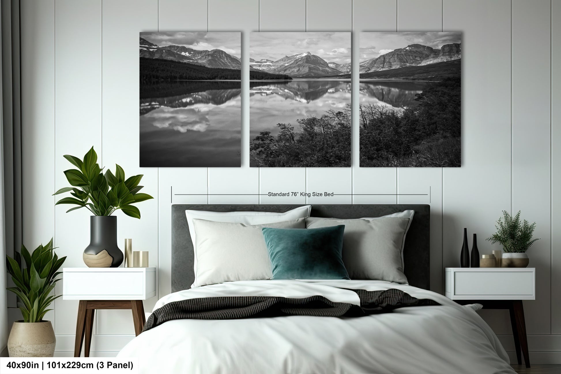 a black and white photo of a bedroom
