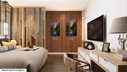 a bed room with a neatly made bed and a flat screen tv