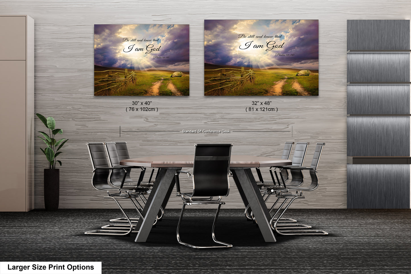 a dining room table with chairs in front of it
