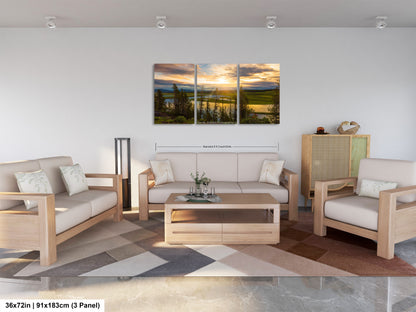 a living room filled with furniture and a painting on the wall