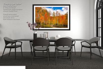 a picture of a dining room with a table and chairs