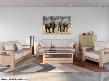 a living room filled with furniture and a painting on the wall