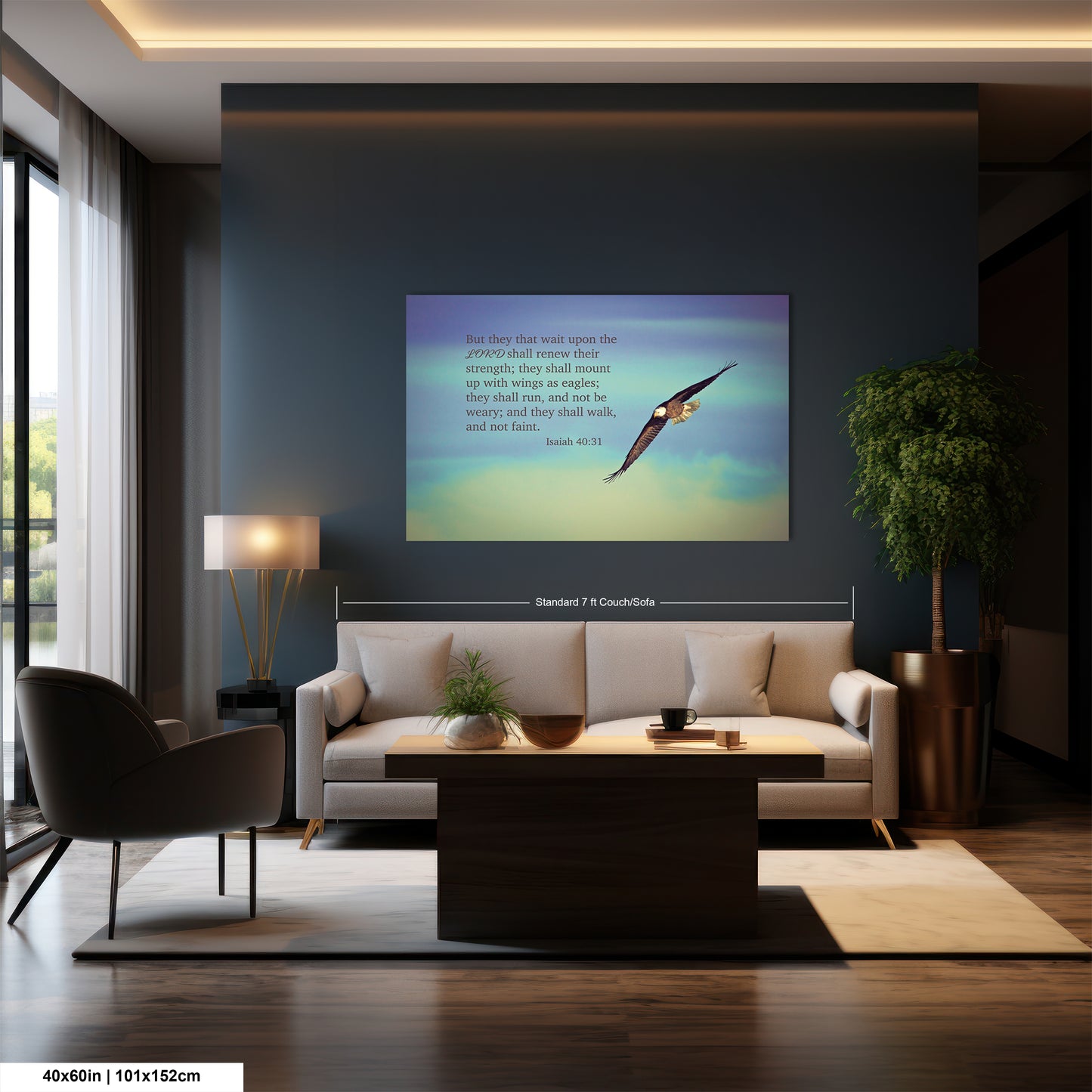 a living room with a large screen on the wall