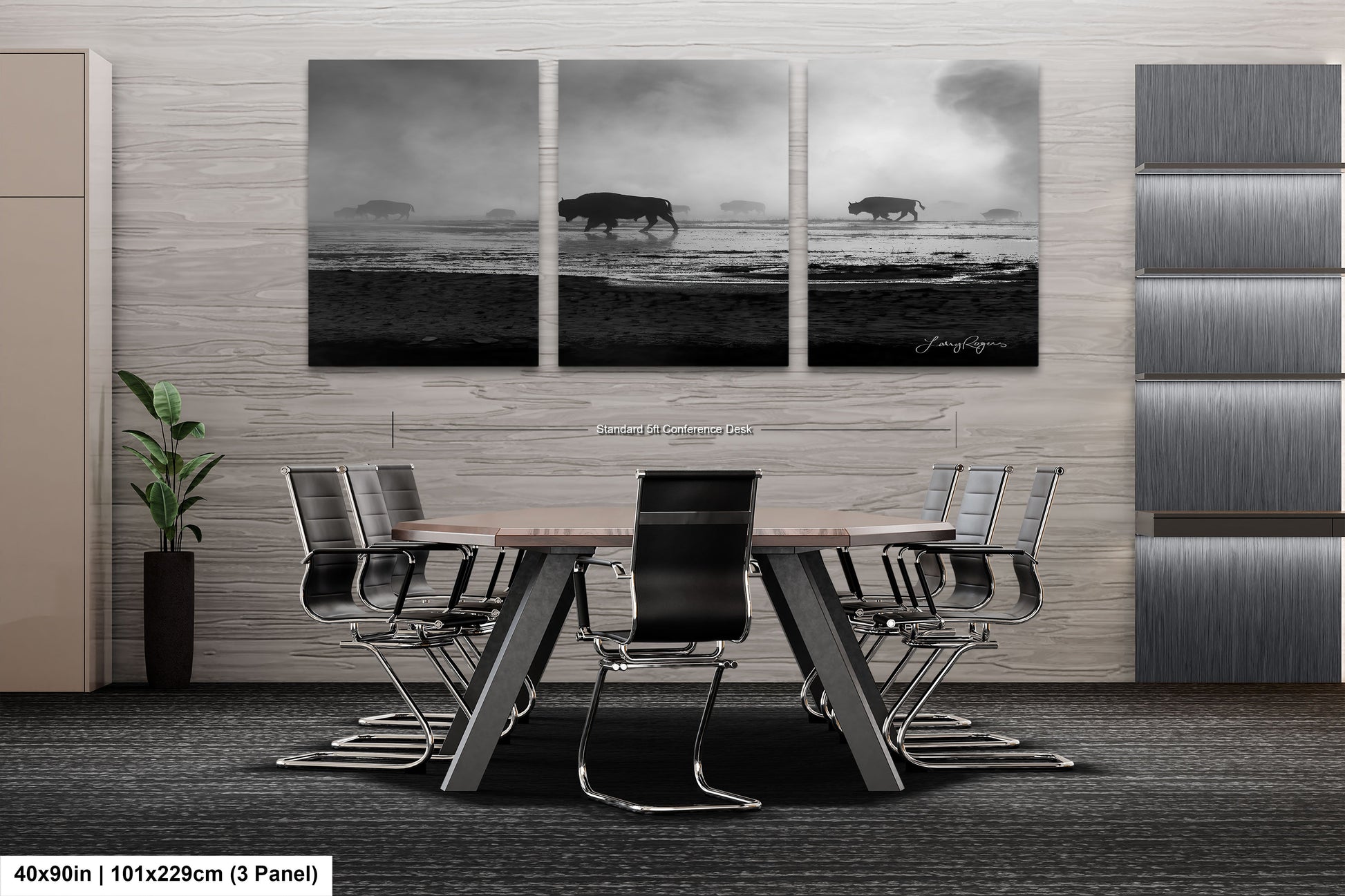 a black and white photo of a table and chairs