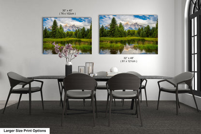 a dining room with a table and chairs