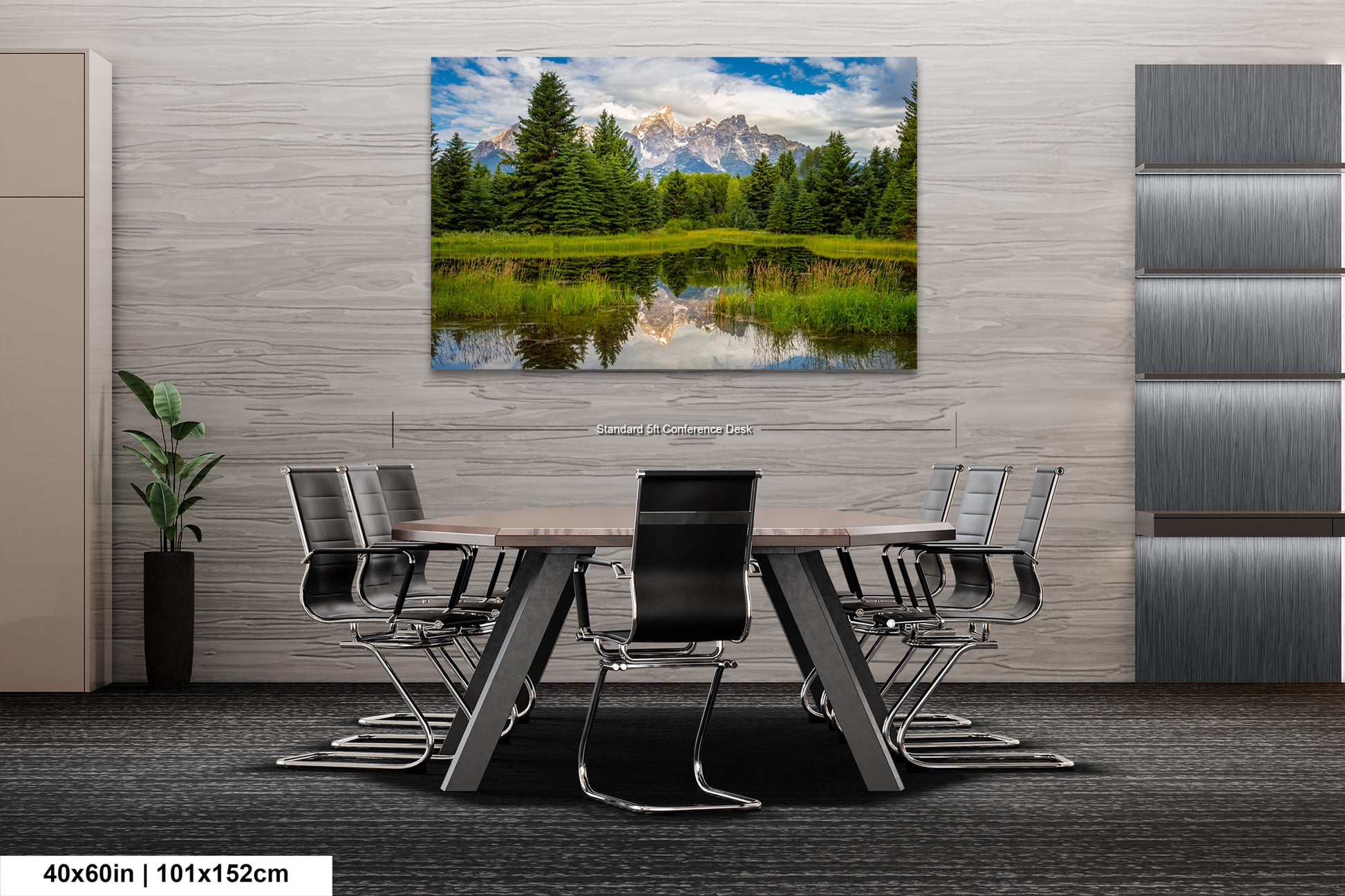 a dining room with a table and chairs