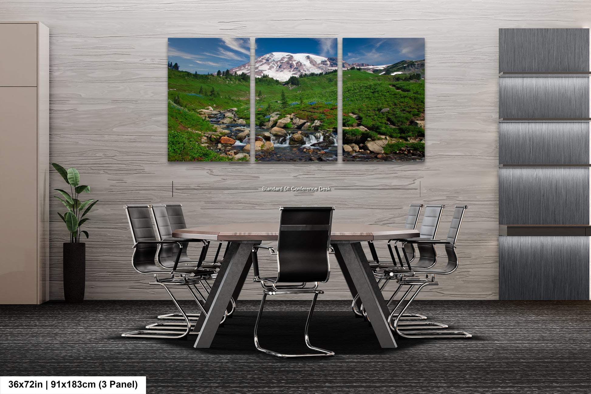a dining room with a table and chairs