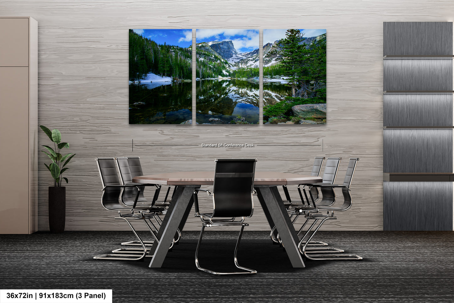 a dining room with a table and chairs