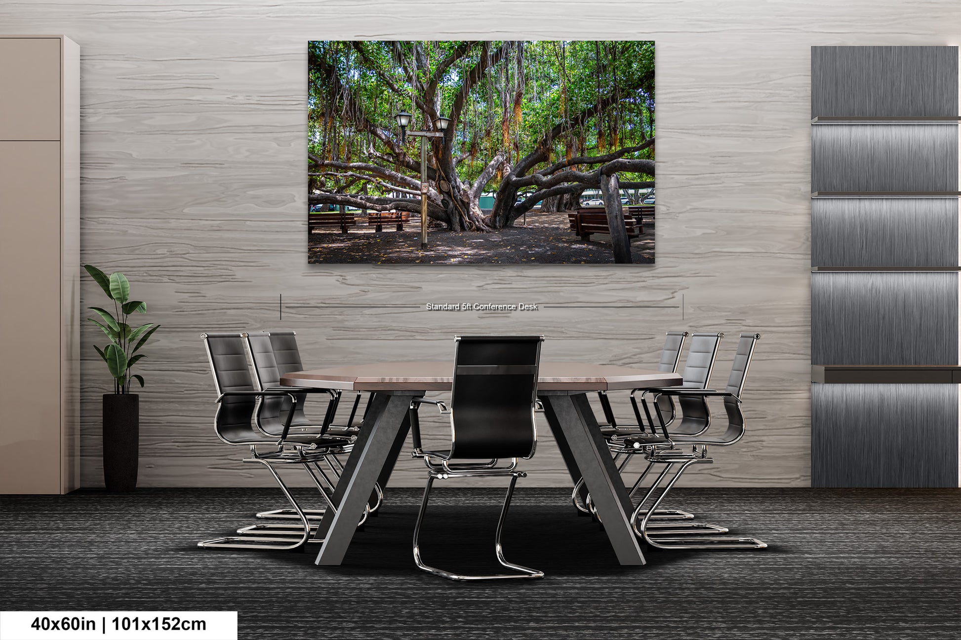 a painting of a table and chairs in a room