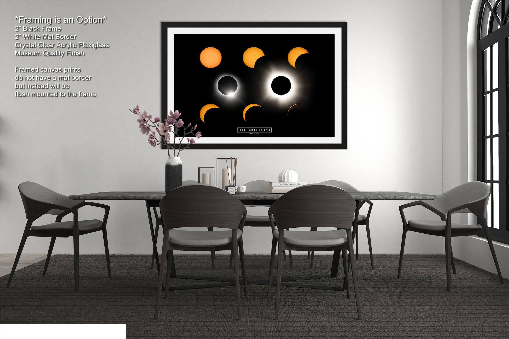 a picture of a dining room with a table and chairs