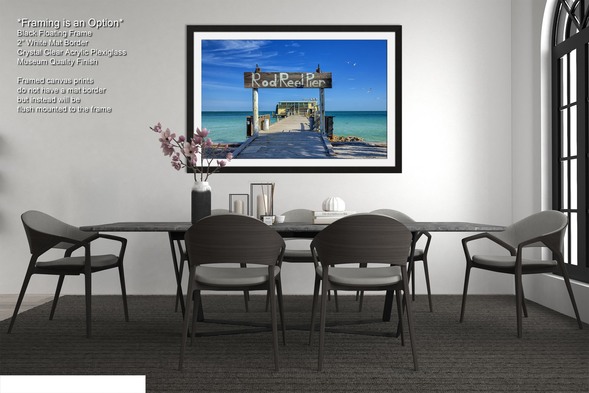 a picture of a dining room with a table and chairs