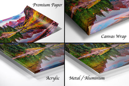 a series of four images showing different views of a mountain